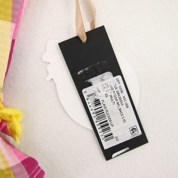 Gianni Bini x Jess Southern Plaid One Piece Swimsuit Scoop Neck Ruffle XS NWT - Picture 6 of 12